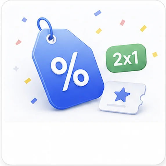 Promos, 2x1 y descuentos