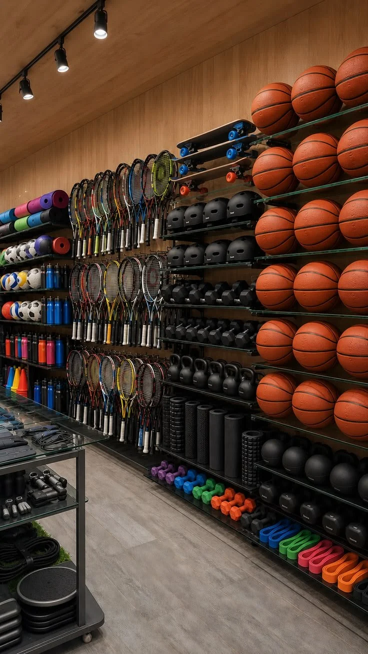 Tienda deportiva con equipamiento y accesorios de distintas disciplinas
