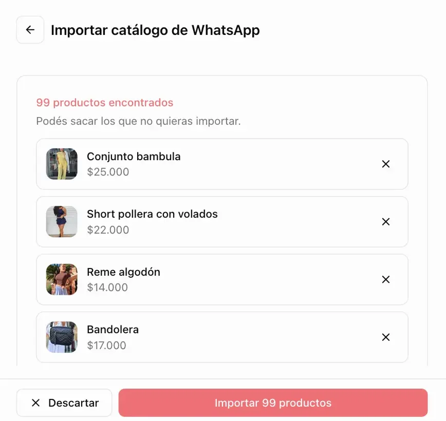Importar catálogo